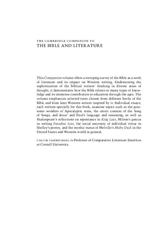The Cambridge Companion to the Bible and Literature (Cambridge Companions to Religion) (English Edition)