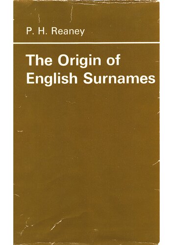 The Origin of English Surnames