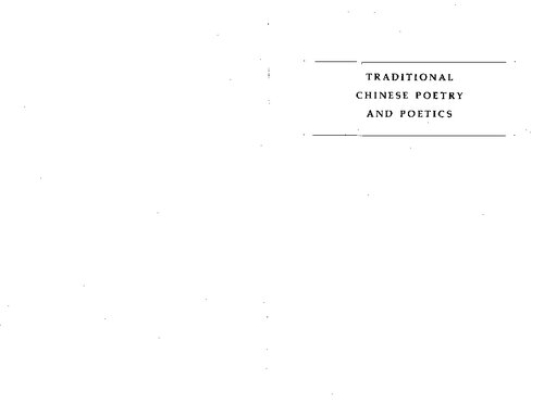 Traditional Chinese Poetry And Poetics: Omen Of The World