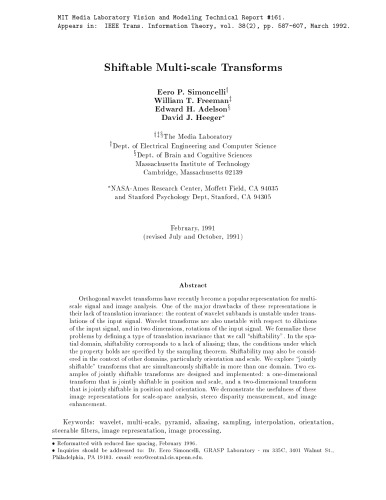 Shiftable Multi-scale Transforms