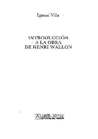 INTRODUCCIÓN A LA OBRA DE HENRY WALLON