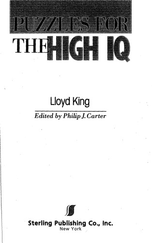 Puzzles For The High IQ