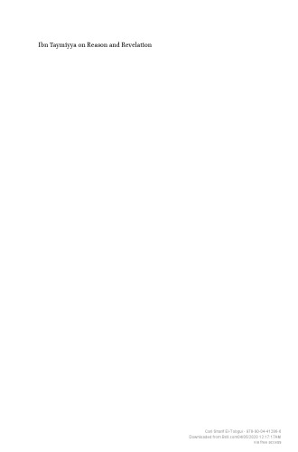 Ibn Taymiyya on Reason and Revelation A Study of Dar taru al-aql wa-l-naql