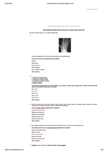 6.Tus Deneme Sınavı Cevaplı