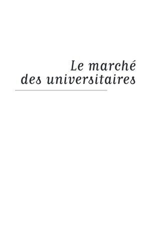 Le marché des universitaires