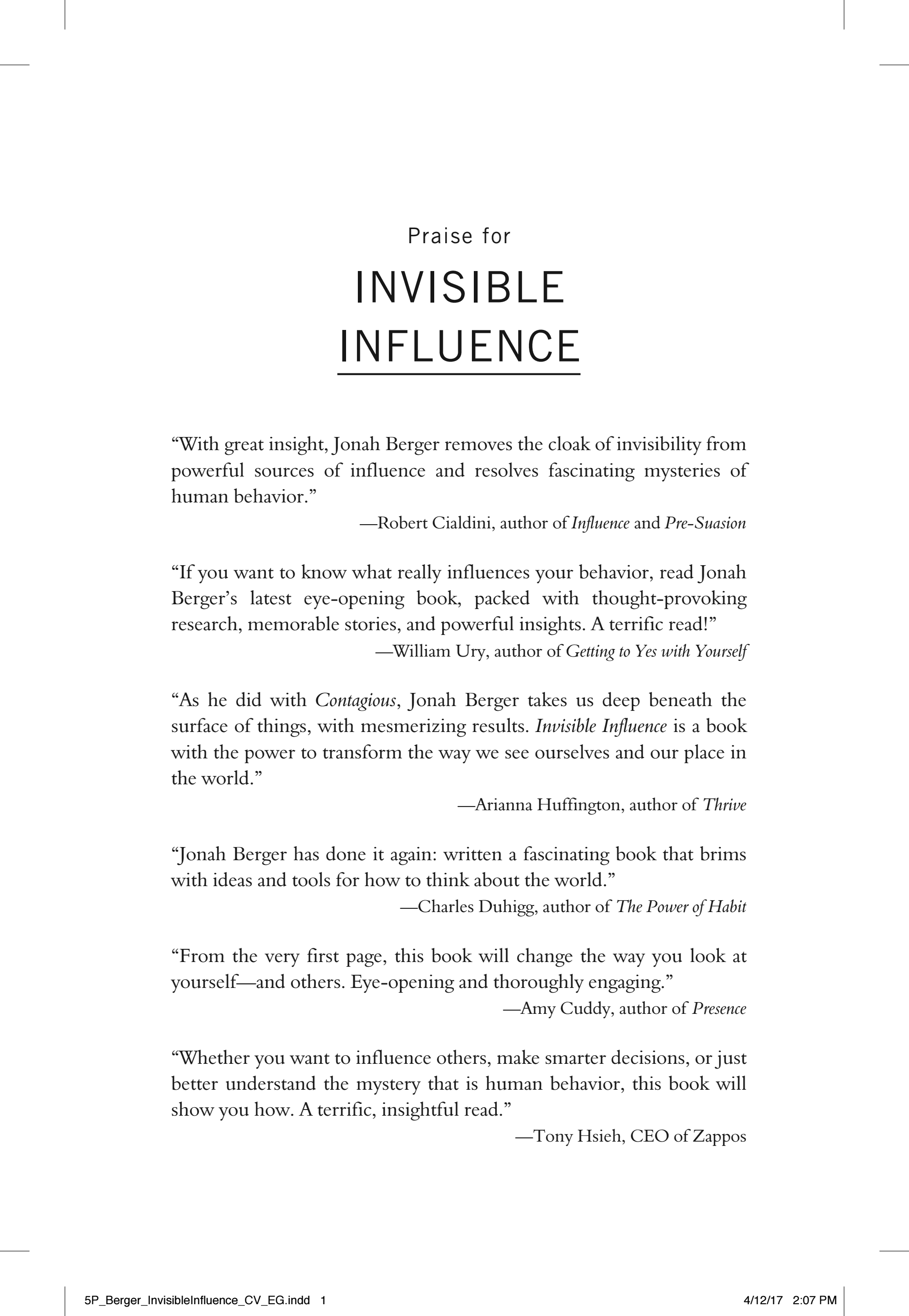Invisible Influence: The Hidden Forces that Shape Behavior