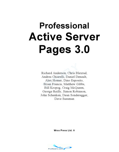 Professional Active Server Pages 3.0