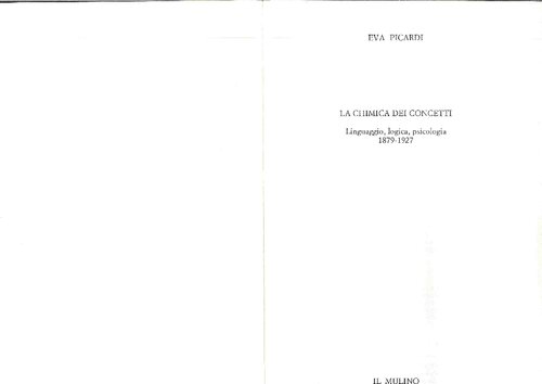 La chimica dei concetti. Linguaggio, logica, psicologia (1879-1927)