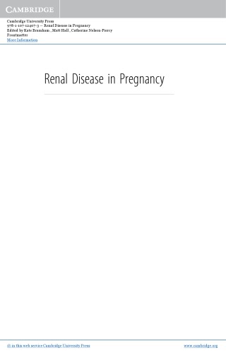 Renal Disease in Pregnancy