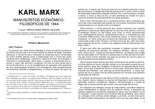 Manuscritos Econômico Filosóficos de 1844