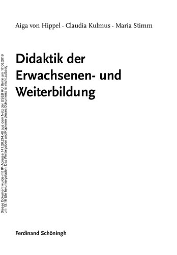 Didaktik der Erwachsenen- und Weiterbildung