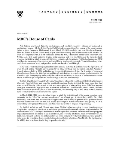 MRC's House of Cards