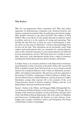 Why Bother?: Rethinking Participation in Elections and Protests