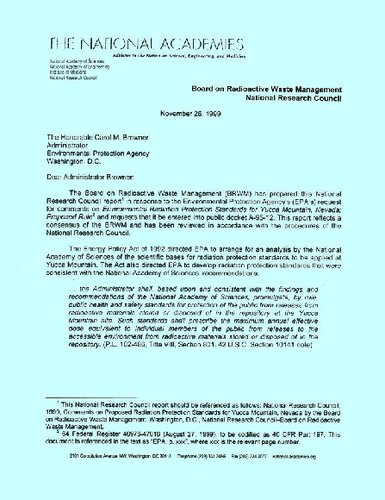 Board on Radioactive Waste Management National Research Council
