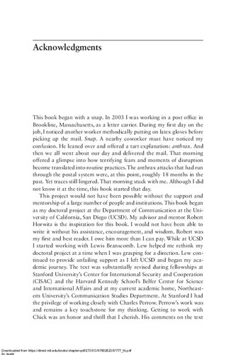 Letters, Power Lines, and Other Dangerous Things: The Politics of Infrastructure Security