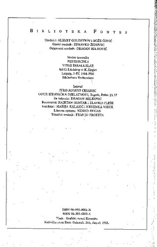 Usporedni životopisi: Filopemen - Tit Flaminin; Pir - Gaj Marije; Lisandar - Sula; Kimon - Lukul; Nikija - Kras; Sertorije - Eumen; Agesilaj - Pompej