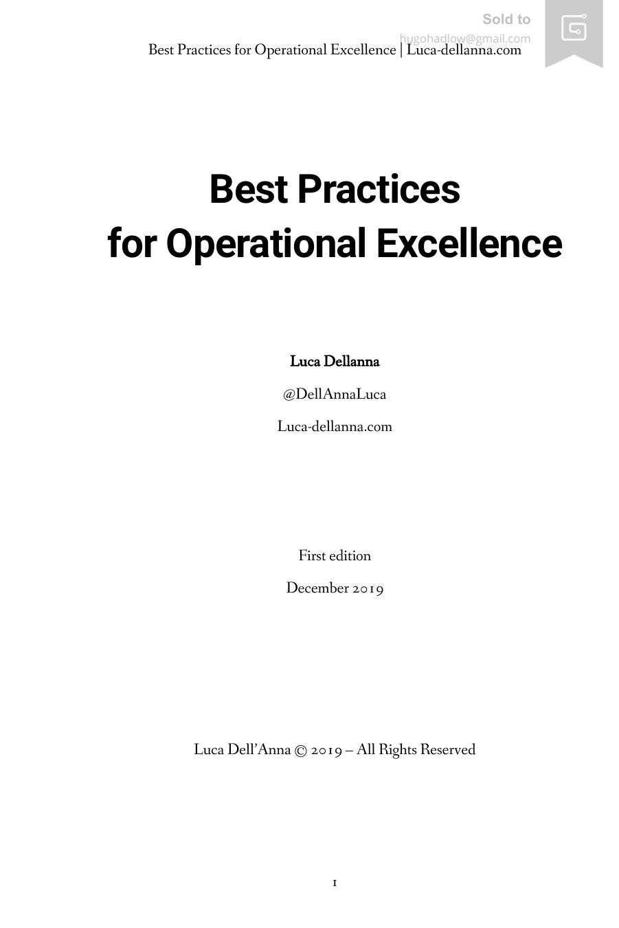 Best Practices for Operational Excellence