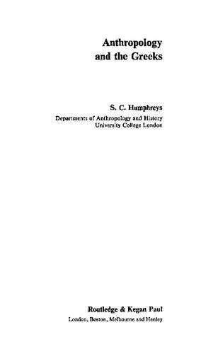 Anthropology and the Greeks