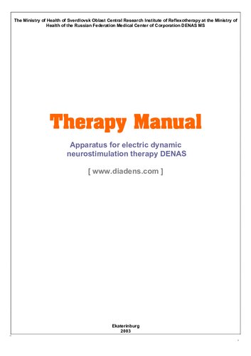 Therapy Manual - Apparatus for electric dynamic neurostimulation therapy DENAS (DIADENS)