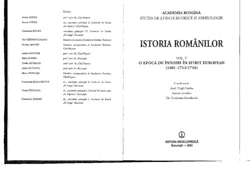 Istoria Romanilor, vol. V (1601-1711)