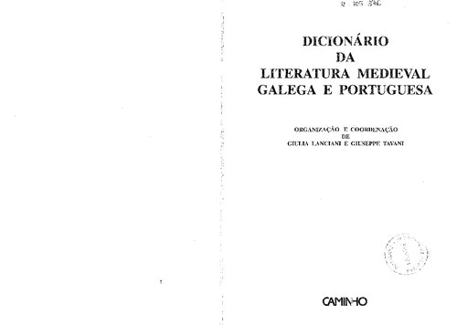Dicionário da literatura medieval galega e portuguesa