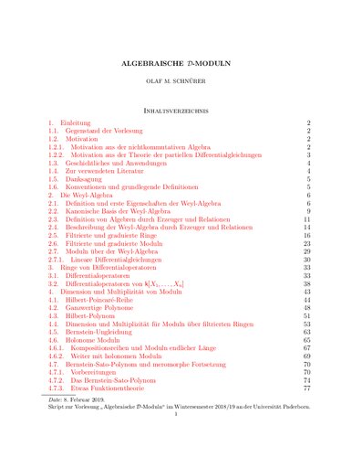 Algebraische D-Moduln