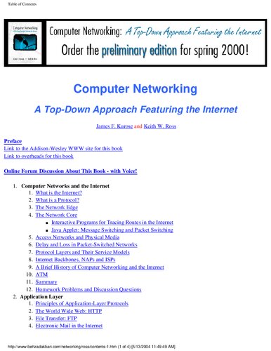 Computer networking : a top-down approach featuring the Internet