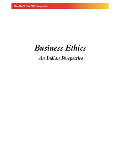 Business ethics : an Indian perspective