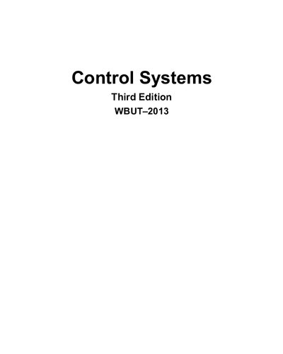 Control Systems WBUT 2013