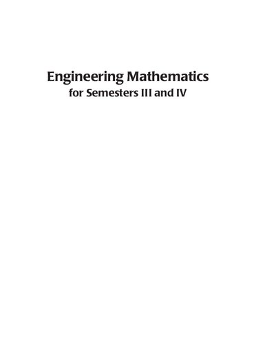 Engineering Mathematics for Semesters III and IV