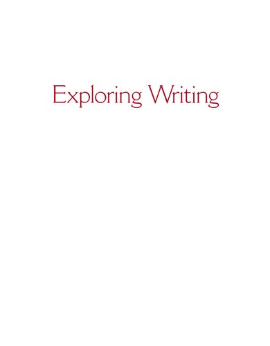 Exploring Writing: Sentences and Paragraphs