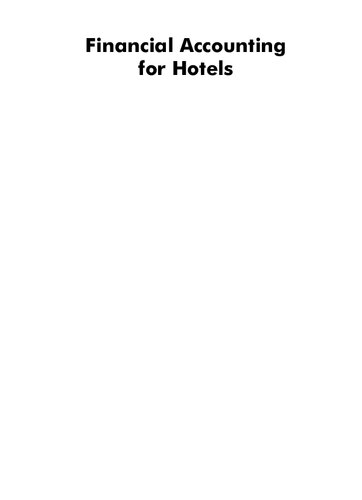 Financial Accounting For Hotels
