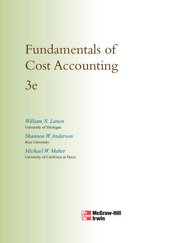Fundamentals of Cost Accounting