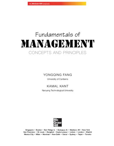 Fundamentals of management : concepts and principles