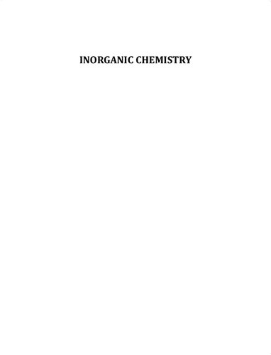 Inorganic Chemistry, 1Ed