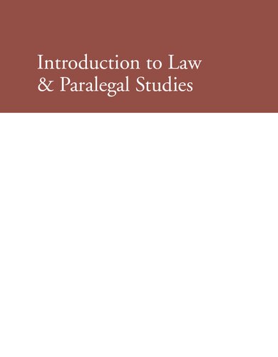 Introduction to Law & Paralegal Studies