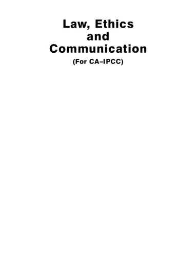 Law, Ethics and Communication (For CA - IPCC)
