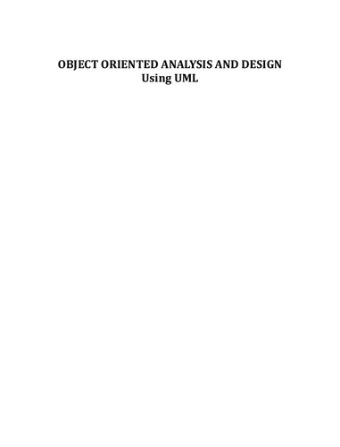 Object oriented analysis and design using UML