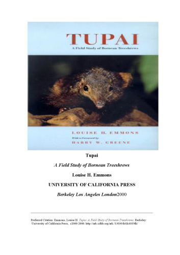 Tupai: A Field Study of Bornean Treeshrews