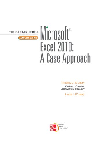 Microsoft® Excel 2010: A Case Approach, Complete