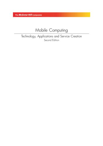 Mobile Computing: Technology, Applications And Service Creation