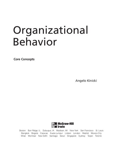 Organizational Behavior: Core Concepts