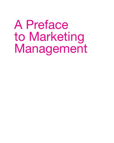 Preface to Marketing Management