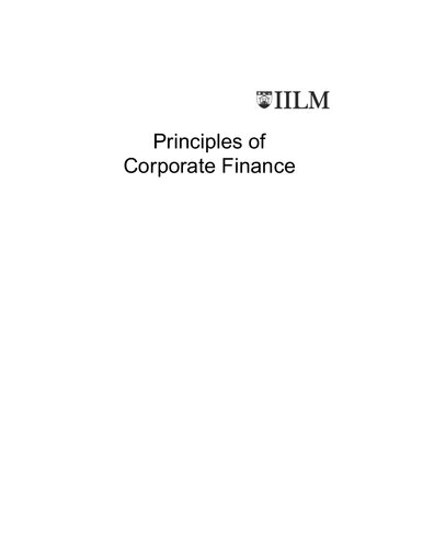 Principles of Corporate Finance