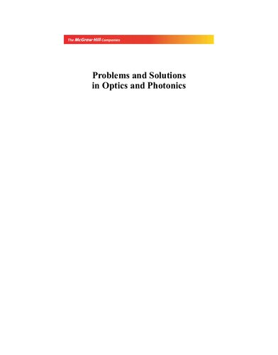 Problems And Solutions In Optics And Photonics
