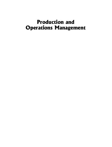 Production And Operations Management
