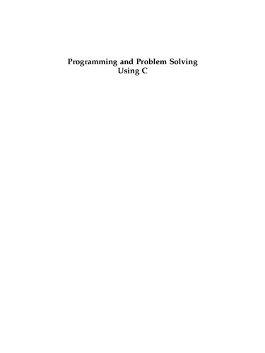 Programing & Prob Solving Using C