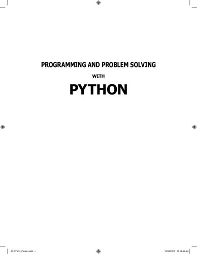 Programming And Problem Solving With Phython