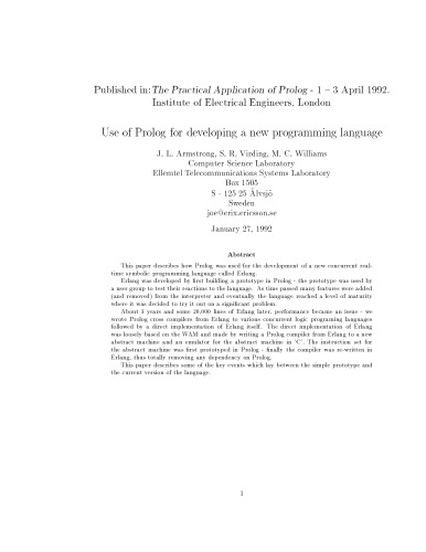 Use of Prolog for developing a new programming language