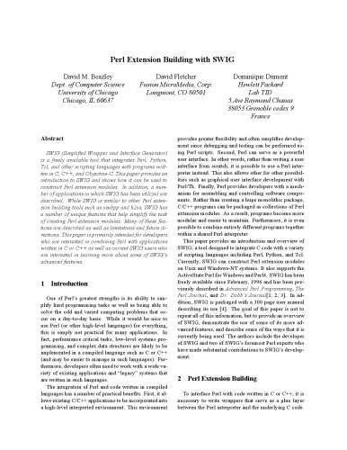 Perl extension building with SWIG